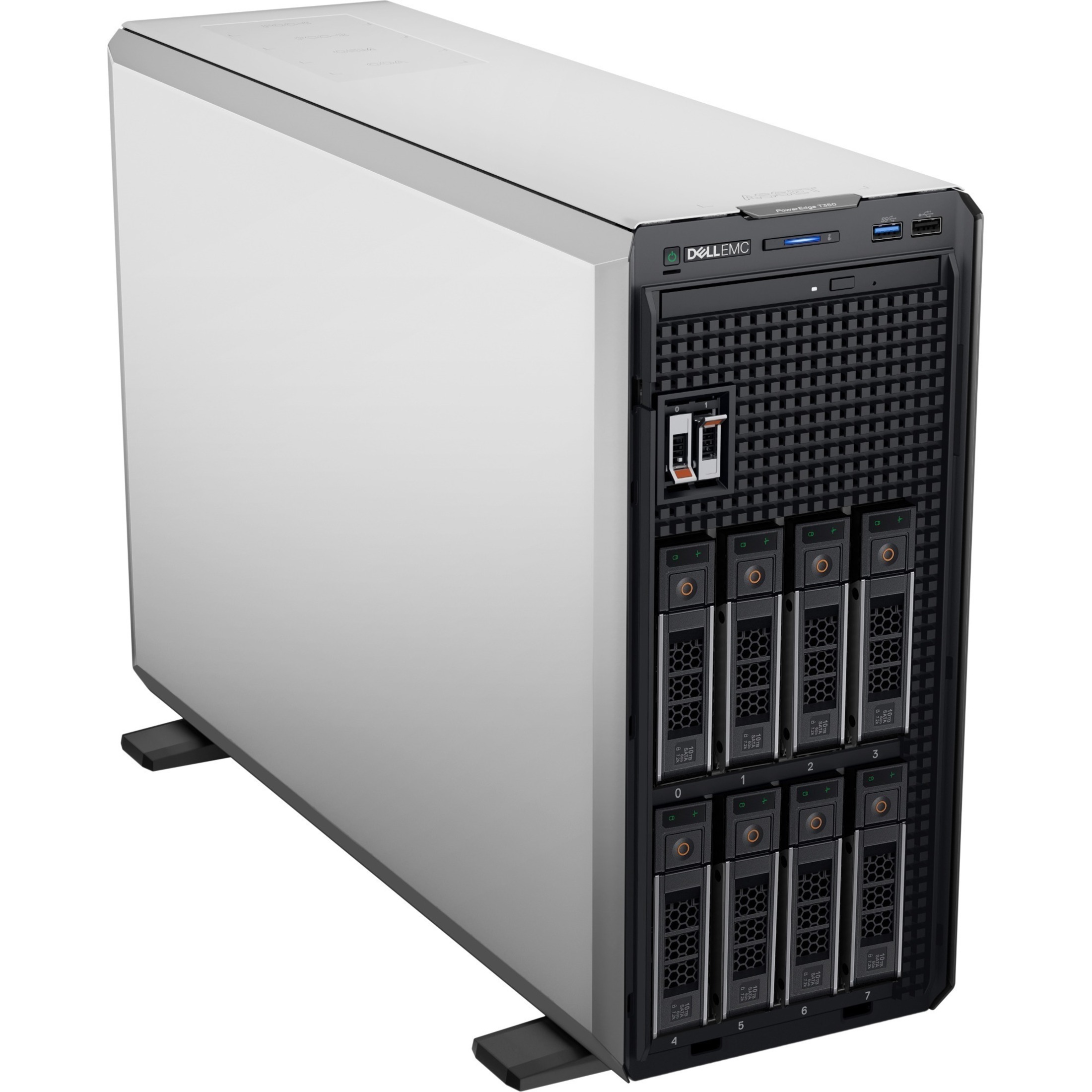 Dell PowerEdge T350 4.5U Tower Server - 1 Xeon E-2334 3.40 GHz - 8 GB RAM - 480 GB SSD - Serial ATA, Serial Attached SCSI (SA