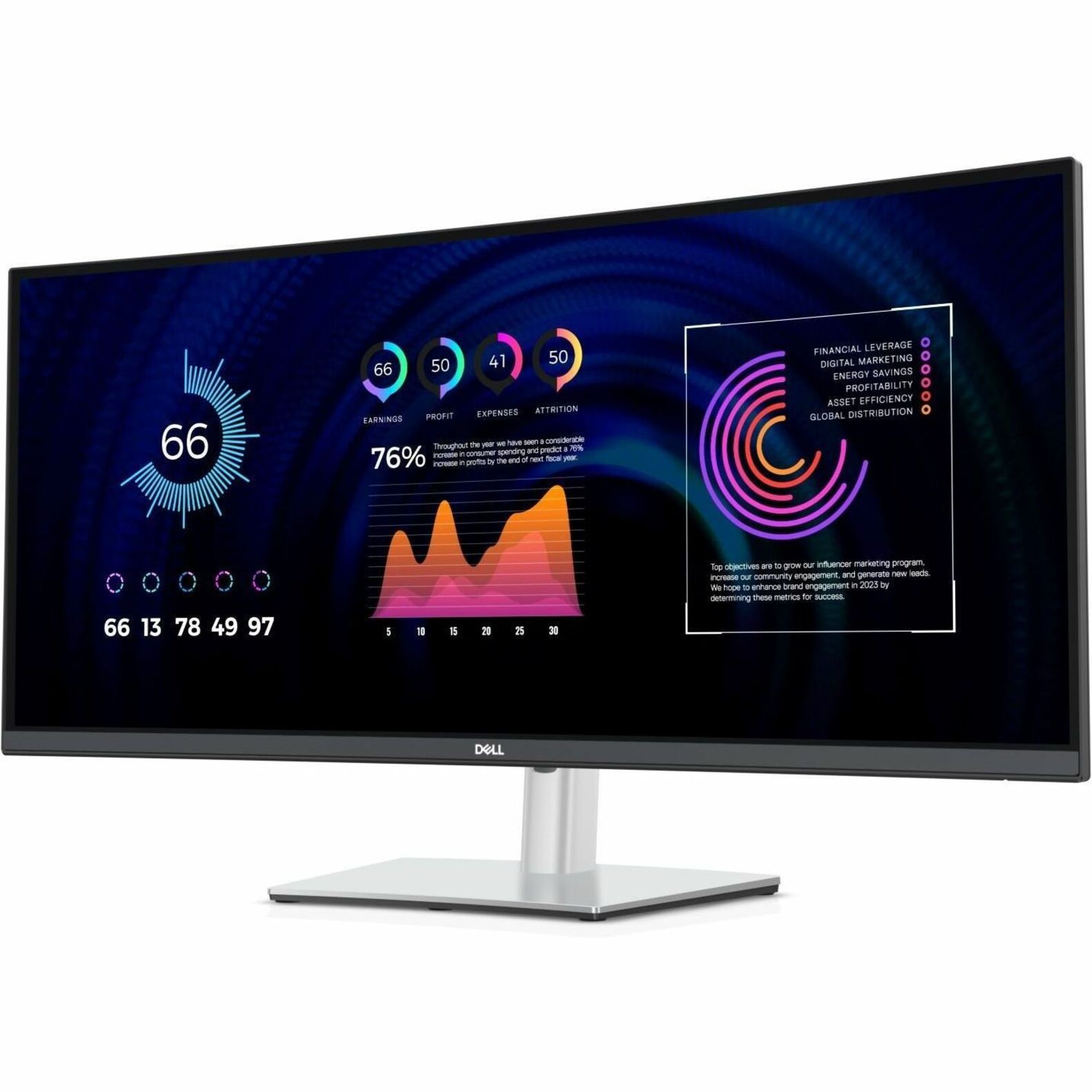 Dell P3424WE 34" Class UW-QHD Curved Screen LED Monitor - 21:9 - Black, Silver - 34.1" Viewable - In-plane Switching (IPS) Te