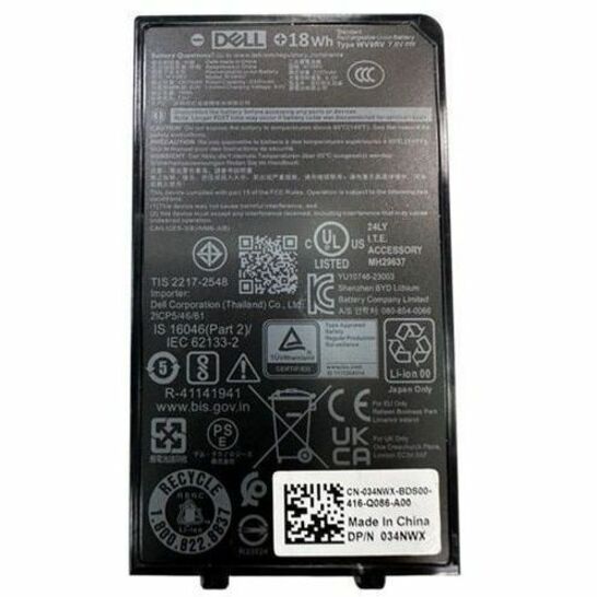 DELL SOURCING - NEW 2-Cell 18 Wh Lithium Ion Replacement Battery for Select Laptops - For Notebook, Tablet PC - Proprietary B