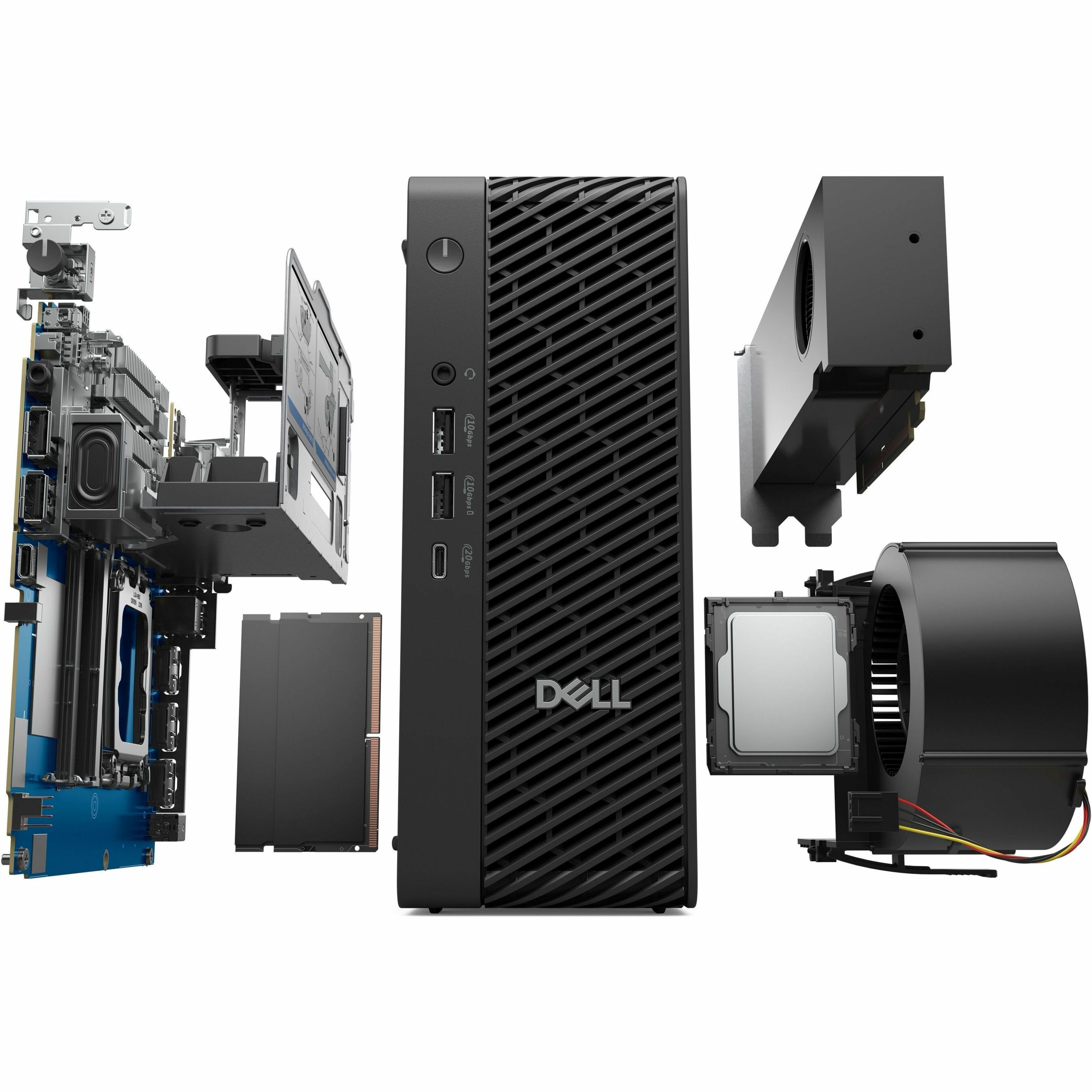 Dell Pro Max FCM2250 Desktop Computer - Intel Core Ultra 5 235 - 16 GB - 512 GB SSD - Micro PC - Black - Intel Chip - Windows